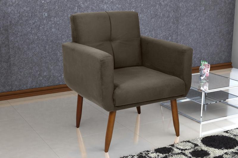 Imagem de Poltrona Decorativa Havana Suede Cappuccino B255 - Matrix