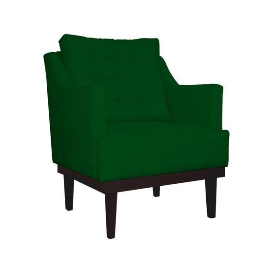 Imagem de Poltrona Decorativa Juliete Suede Verde Pés Madeira Ms Decor