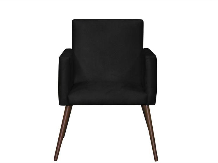 Imagem de Poltrona Decorativa Lari Recepção Escritório Suede Preto