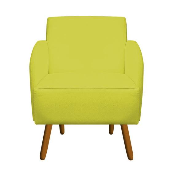 Imagem de Poltrona Decorativa Laura Pés Palito Suede Amarelo - D'Classe Decor