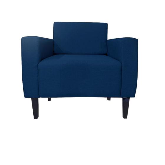 Imagem de Poltrona Decorativa Leticia Slim Suede Azul Marinho Pés Madeira Ms Decor