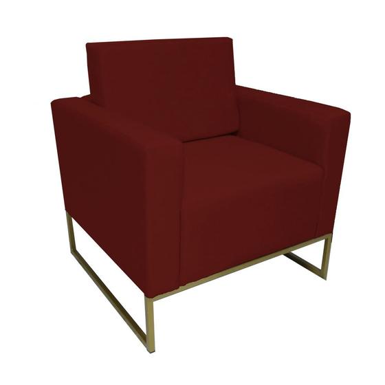 Imagem de Poltrona Decorativa Leticia Slim Suede Marsala Base Metálica Ms Decor