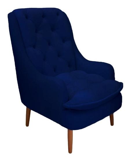 Imagem de Poltrona Decorativa Lille Suede Azul Marinho Dominic Decor