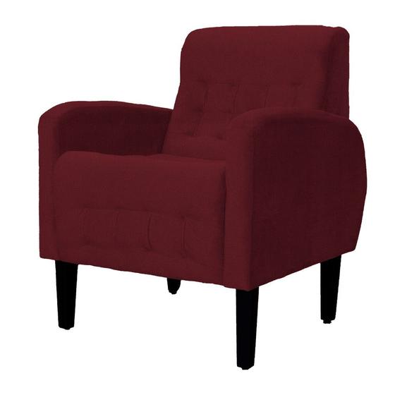 Imagem de Poltrona Decorativa Luiza Suede Marsala Pés Madeira Ms Decor