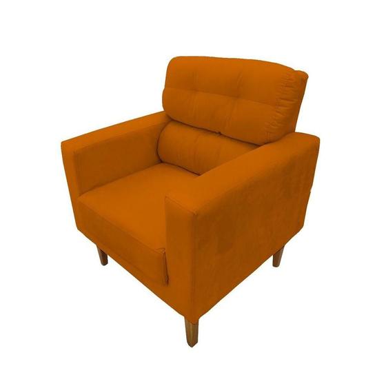 Imagem de Poltrona Decorativa Lunna Recepção de Escritório Veludo Telha - Kimi Design