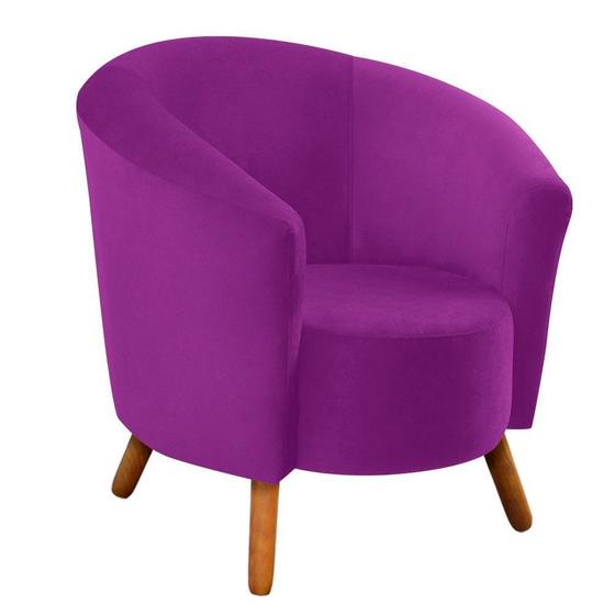 Imagem de Poltrona Decorativa Malta Suede Roxo - Encantum