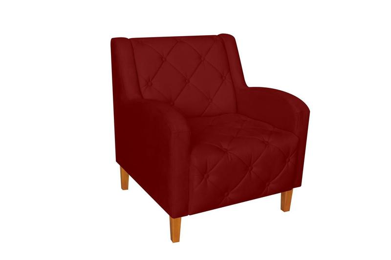 Imagem de Poltrona Decorativa Munique Suede Marsala Pés Madeira Ms Decor