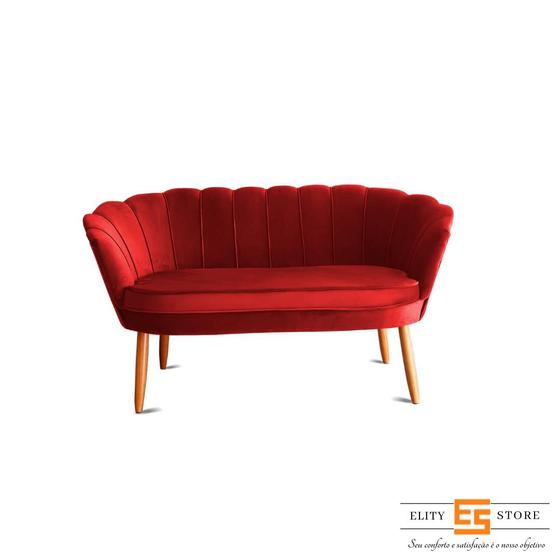 Imagem de Poltrona Decorativa Namoradeira Pés Palito Pétala Suede - Elity Store