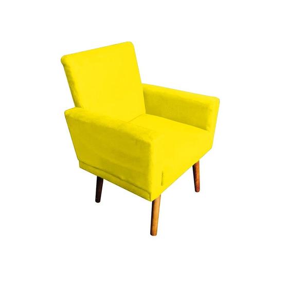 Imagem de Poltrona Decorativa Nina com Rodapé Suede Amarelo