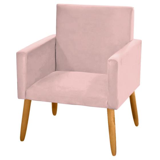 Imagem de Poltrona Decorativa Nina para Escritório Veludo Rosê Rosa - 2M Decor