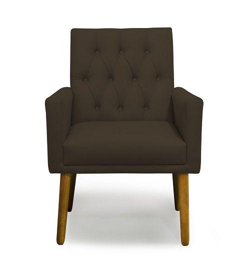 Imagem de Poltrona Decorativa Nina Retro Suede Marrom - MeularDecor