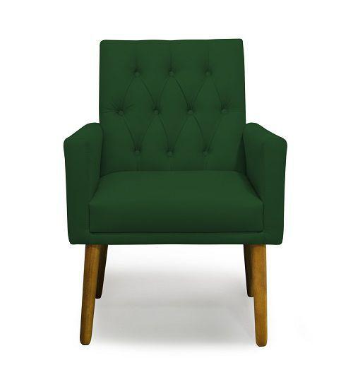 Imagem de Poltrona Decorativa Nina Retro Suede Verde - Casa & Estofados