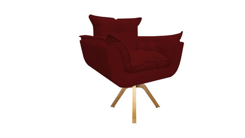 Imagem de Poltrona Decorativa Opala Base Giratória Suede Marsala Mz Decor