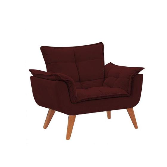 Imagem de Poltrona Decorativa Opala Suede Marsala