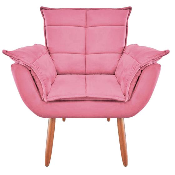 Imagem de Poltrona Decorativa Opala Suede Rosa Luxo