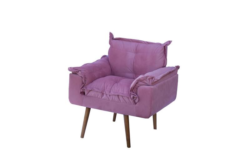 Imagem de Poltrona decorativa opala suede rose - alimdecor