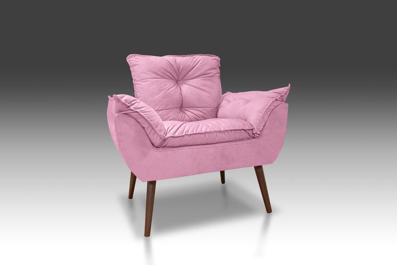 Imagem de Poltrona Decorativa Opala Suede Rose -Casa da Poltrona