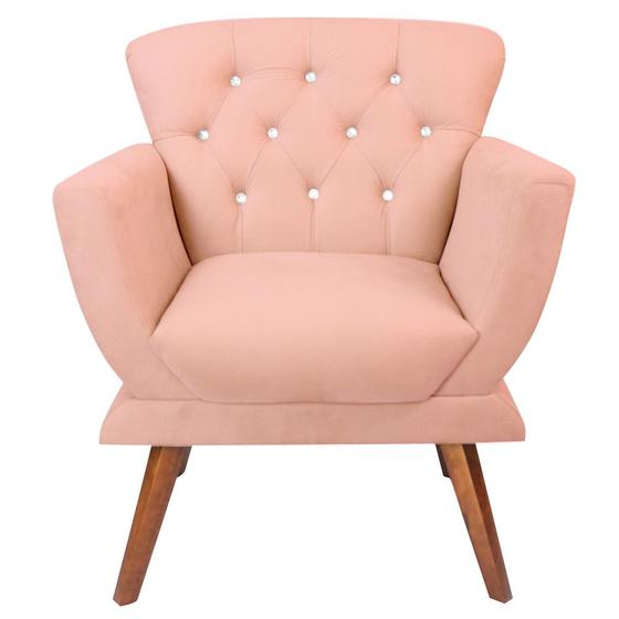 Imagem de Poltrona Decorativa Para Recepção Escritório Salão Sala Clinica Estética Florença - Sued Rosa Claro