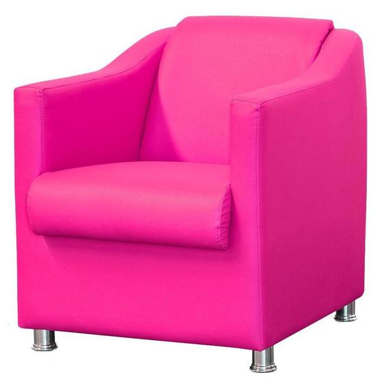 Imagem de Poltrona Decorativa Para Sala e Escritório Laura material sintético Pink - Lyam Decor