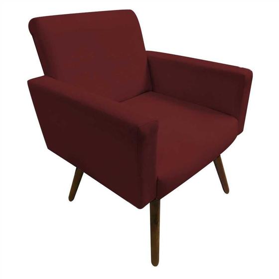 Imagem de Poltrona Decorativa Para Sala Nina Pés Palito Suede Marsala VickyDecor