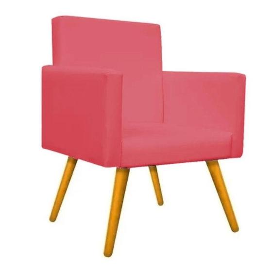 Imagem de Poltrona Decorativa Para Sala Nina Pés Palito Suede Rosa ANF Store