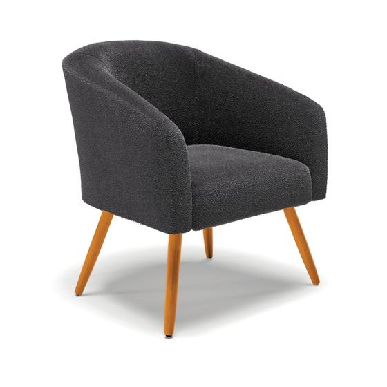Imagem de Poltrona Decorativa Pé Palito Castanho Stella Bouclê D03 - D'Rossi
