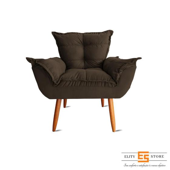 Imagem de Poltrona Decorativa Pés Palito Opala Suede - Elity Store