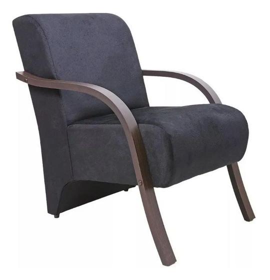 Imagem de Poltrona decorativa - preto - braços em madeira