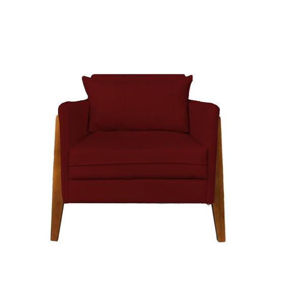 Imagem de Poltrona Decorativa Sophia Suede Marsala Pés Madeira Ms Decor