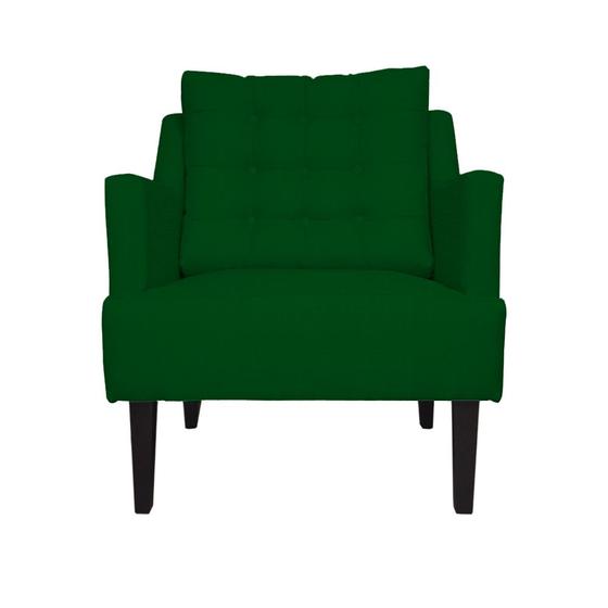 Imagem de Poltrona Decorativa Stefanie Pés Trapézio Tabaco Suede Verde - DS Estofados