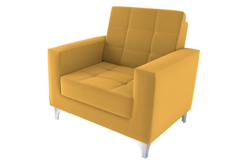 Imagem de Poltrona Decorativa Thaina Veludo Amarelo -436