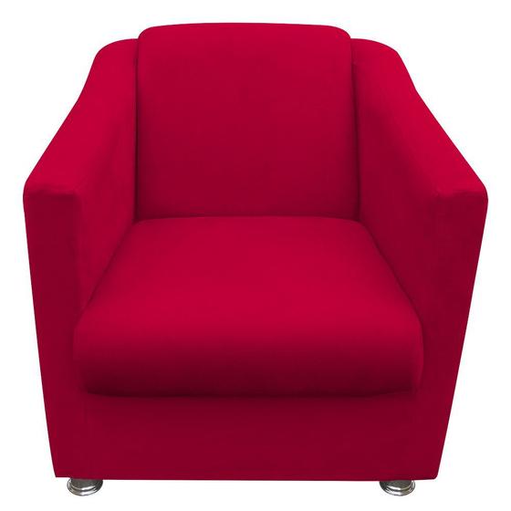 Imagem de Poltrona Decorativa Tilla Sala E Escritório Suede Vermelho