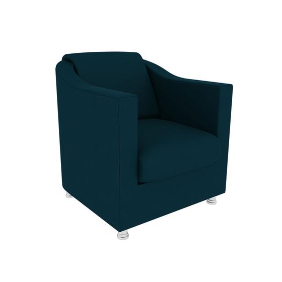 Imagem de Poltrona Decorativa Tilla Suede Azul Marinho