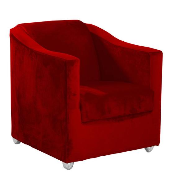 Imagem de Poltrona Decorativa Vitoria  Suede Deluxe Bordo