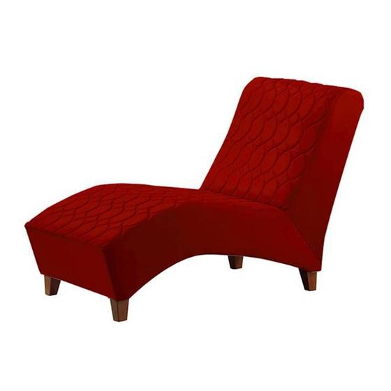 Poltrona Divã Chaise Longue Vermelha Simov Decor Poltronas