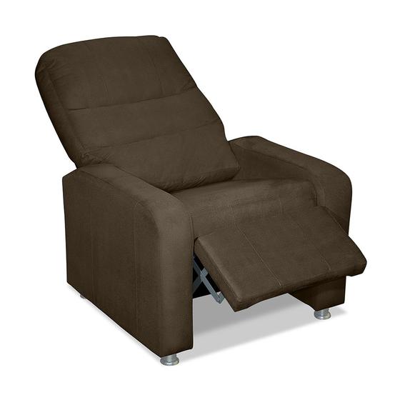 Poltrona Do Papai Reclinável Confortável Suede Marrom Menor preço em Poltrona Do Papai Reclinável Confortável Suede Marrom