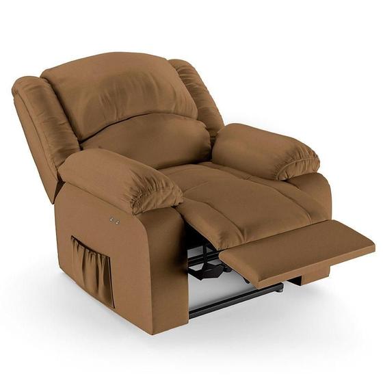 Imagem de Poltrona Do Papai Reclinável Pietra Power Touch Usb Fh9 Pu Caramelo - Mpozenato