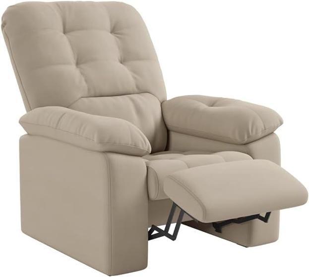 Imagem de Poltrona Do Papai Reclinável Suede Veludo Estoril Capuccino