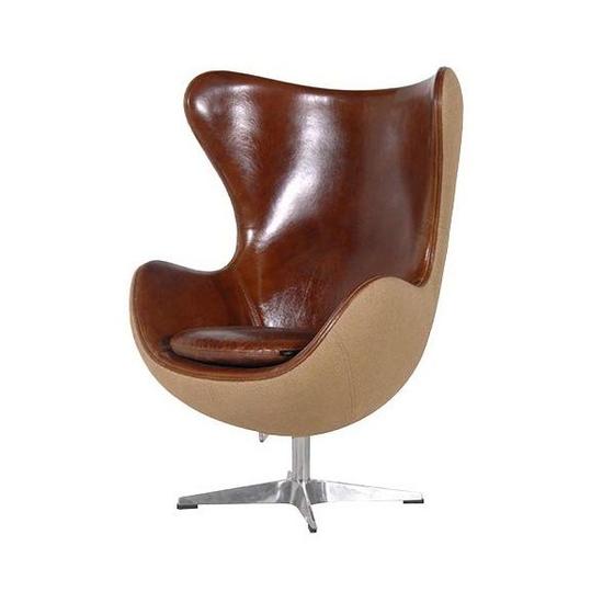 Imagem de Poltrona Egg Arne Jacobsen Aluminio Relax Com Trava Bicolor