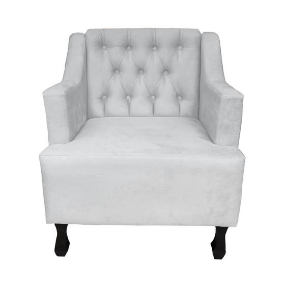 Imagem de Poltrona Estofada Para Salão de Beleza Heloisa Suede Branco DL Decor