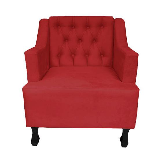 Imagem de Poltrona Estofada Para Salão de Beleza Heloisa Suede Vermelho DL Decor