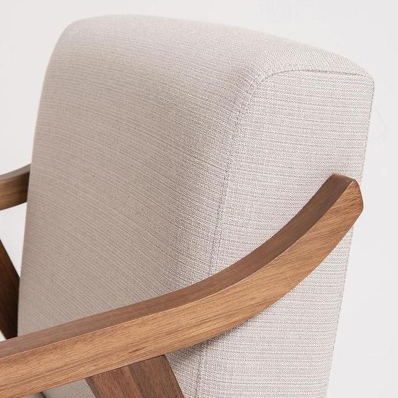 Poltrona Flávia I Bege e Nogueira - Ease Móveis