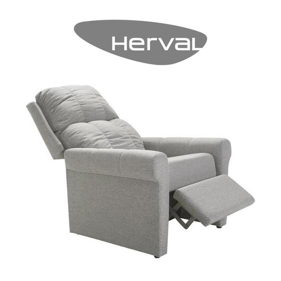 Poltrona Herval Turin, Reclinável, Linho Cinza Menor preço em Poltrona Herval Turin, Reclinável, Linho Cinza