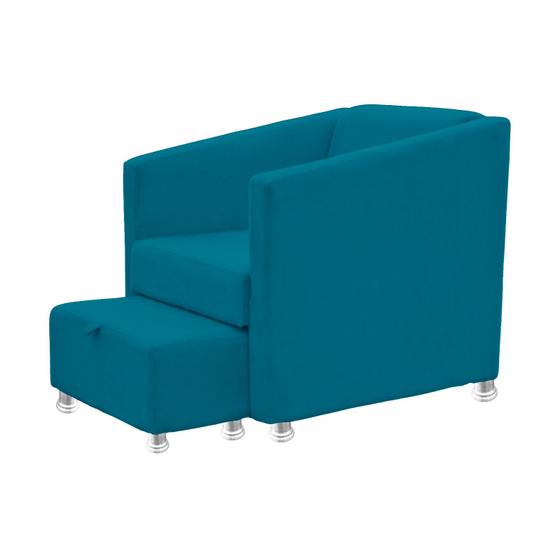 Imagem de Poltrona Ibis com puff - azul tiffany