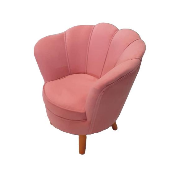 Imagem de Poltrona Infantil Decorativa Para Sala de Estar Quarto Pétala Suede Rosa