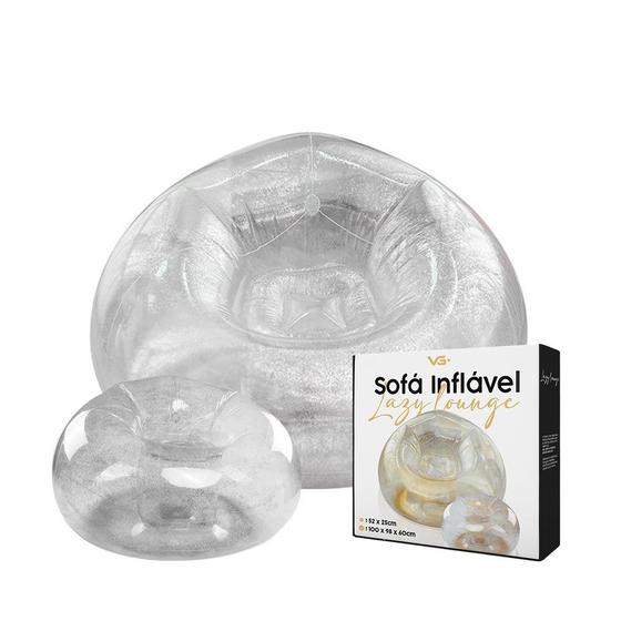 Imagem de Poltrona Inflável Lazy Lounge Glitter com Puff Vg Plus