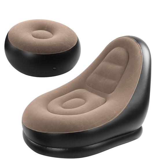 Imagem de Poltrona Inflável Ultra Lounge Com Pufe Sofá Preguiçoso