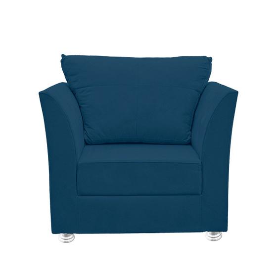 Imagem de Poltrona Lisboa Para Sala, Escritório, Salão ,Quarto Suede Azul Marinho-MODENA DECOR