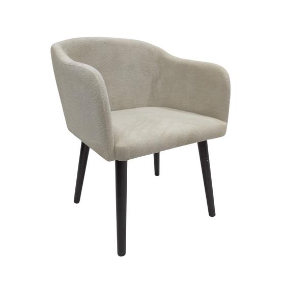 Imagem de Poltrona Muscat 8005 Estofado em Boucle com base em madeira Preta - Móveis DAF