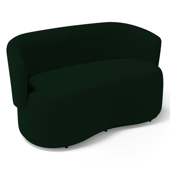 Imagem de Poltrona Namoradeira Aisha 02 Lugares Orgânica Veludo Verde Escuro - Desk Design